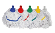 Robert Scott Mop Heads red blue yellow green bleach cotton synthetic yarn